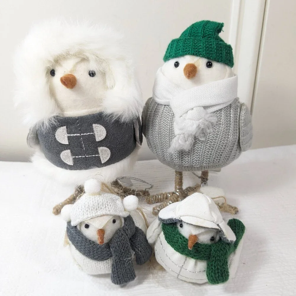 Spritz Target Bird set 2018 Juniper &‎ Alder & 2 ornaments set white green gray